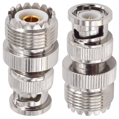 onelinkmore RF Coaxial Coax Adapter BNC Male to UHF Female SO-239 SO239 Connector Female Antenna Adapter for CB Antenna CB Radio Pack of 2
