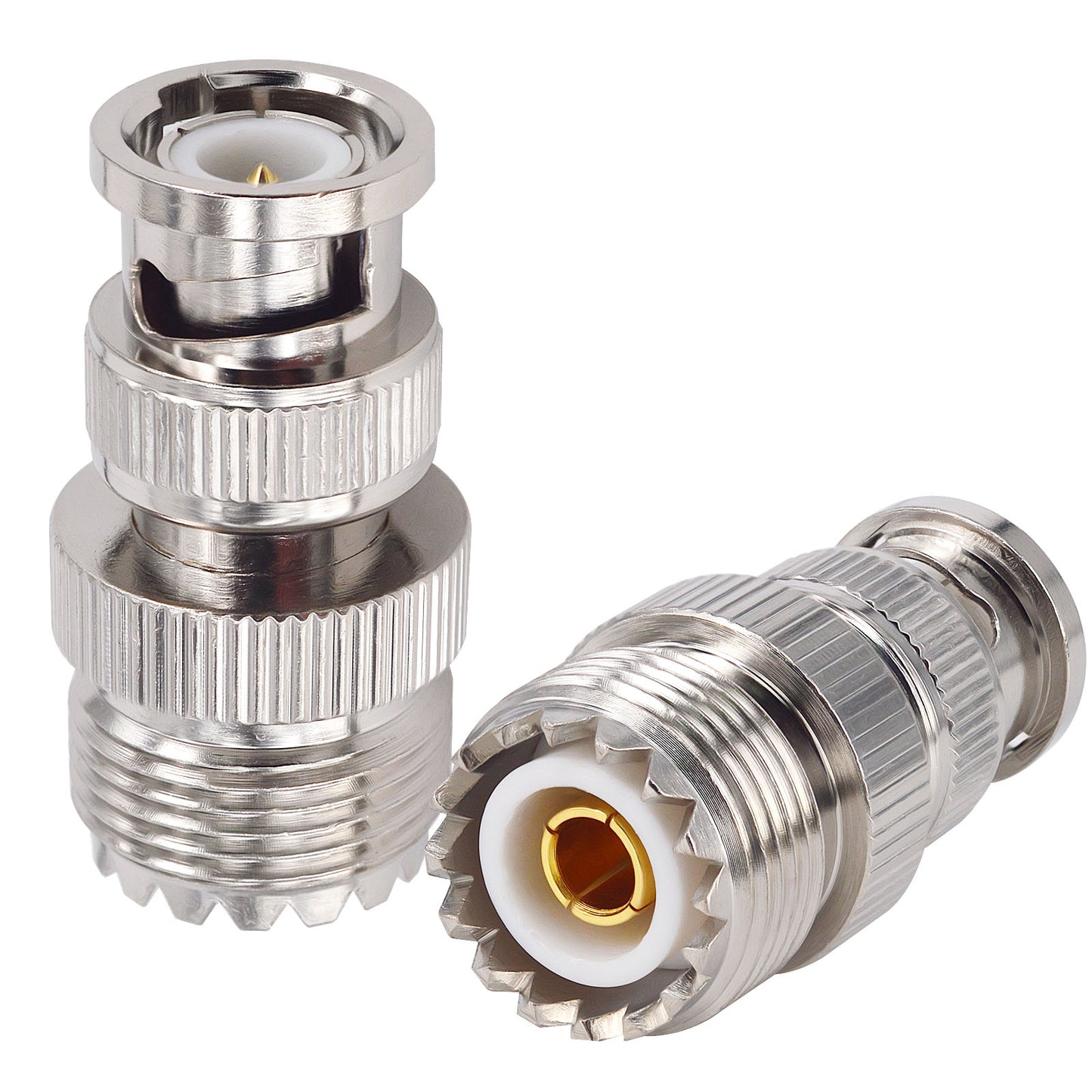 onelinkmore RF Coaxial Coax Adapter BNC Male to UHF Female SO-239 SO239 Connector Female Antenna Adapter for CB Antenna CB Radio Pack of 2
