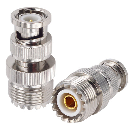 onelinkmore RF Coaxial Coax Adapter BNC Male to UHF Female SO-239 SO239 Connector Female Antenna Adapter for CB Antenna CB Radio Pack of 2