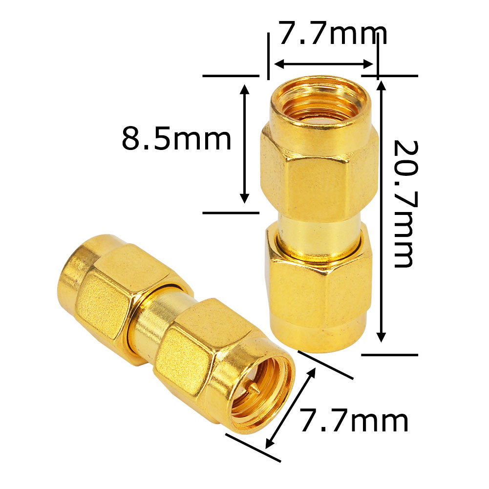 onelinkmore SMA Male to RP-SMA Male Adapter RF Coaxial Coax Gender Changer Coupler SMA (Pin) to Reverse Polarity RP-SMA (Hole) Converter for WiFi Antenna Extension Cable, FPV Drone Pack of 2