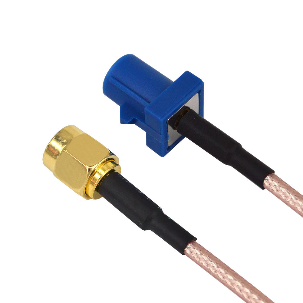 Vehicle Car GPS Antenna Adapter Cable SMA Male to Fakra C Blue Coax Pigtail Cable for Vehicle Truck SUV Car Stereo Head Pack of 2