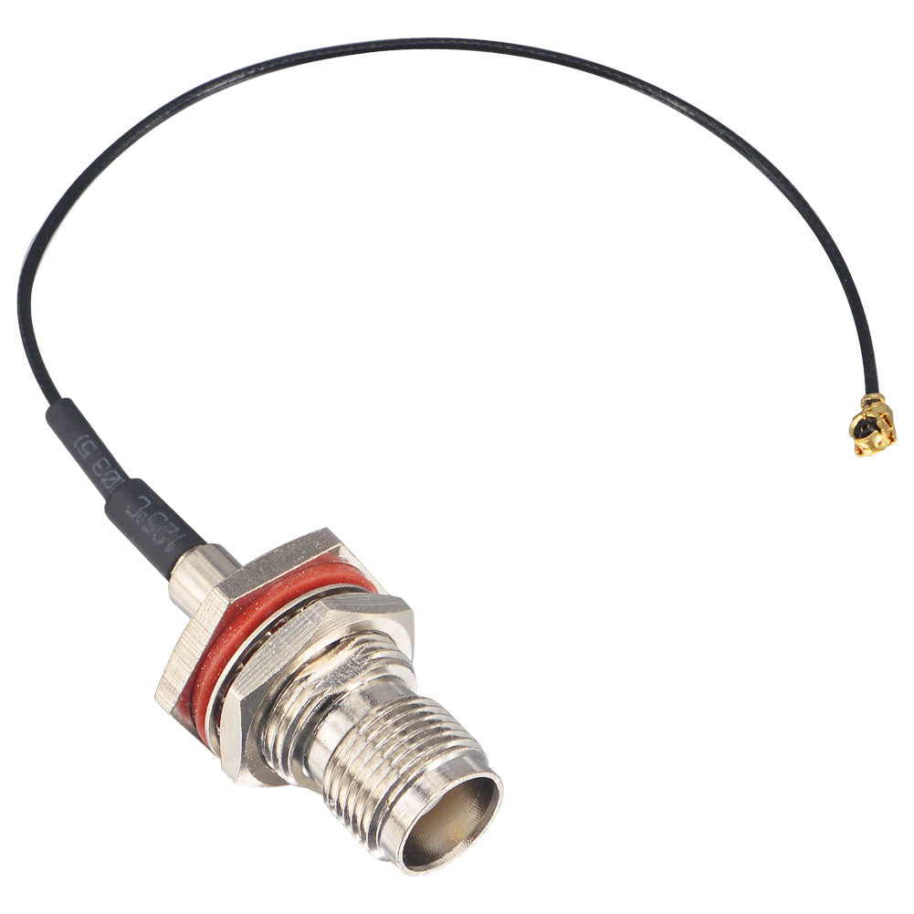 onelinkmore Extension Cord RP TNC Female (Male Pin) Bulkhead O-Ring to UFL Female Connector Pigtail Cable 15cm (Pack of 2)