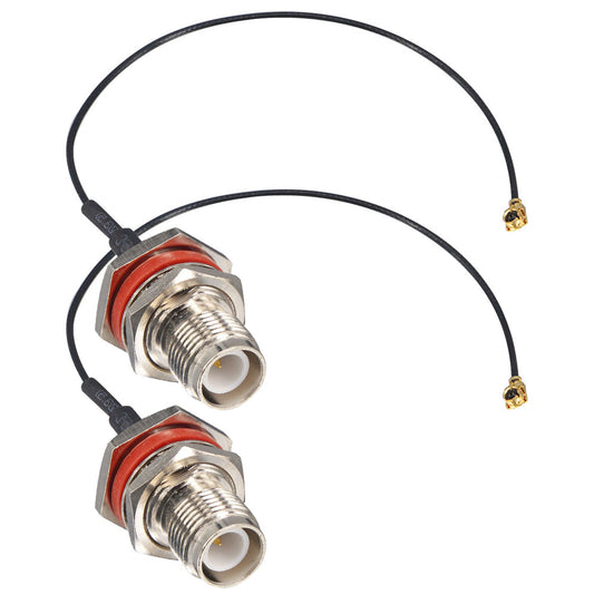 onelinkmore Extension Cord RP TNC Female (Male Pin) Bulkhead O-Ring to UFL Female Connector Pigtail Cable 15cm (Pack of 2)