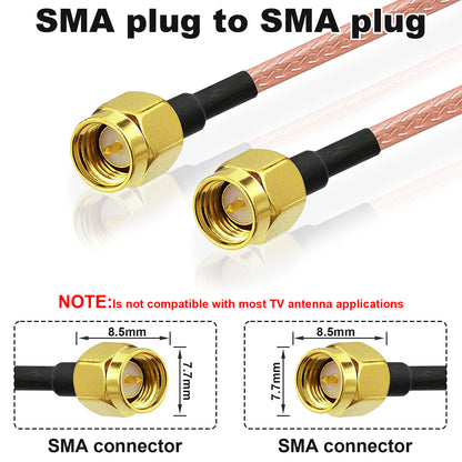 SMA Male to SMA Male Cable, Network Antenna Wire Extension RG316 Wire Jumper Assembly Low Loss RF Coaxial Cable for Network Analyzer LNA Low Noise RTL SDR Dongle