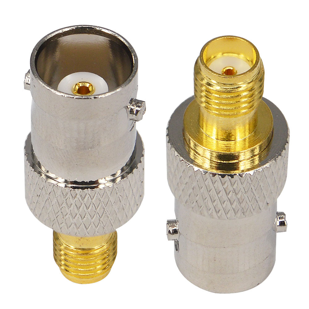 onelinkmore 2-Pack SMA Female to BNC Female Adapter, 50 Ohm RF Coaxial Connector for Baofeng UV-5R Kenwood Wouxun Handheld Radio to BNC Antenna Scanner Cable