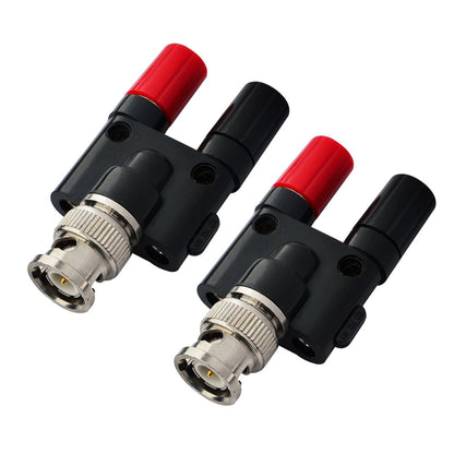 onelinkmore BNC Male Plug to 2X 4mm Dual Banana Female Jack Socket Binding Post RF Coax Coaxial Splitter Connector BNC Banana Adapter for HF Radio Antennas Oscilloscope DVM Pack of 2