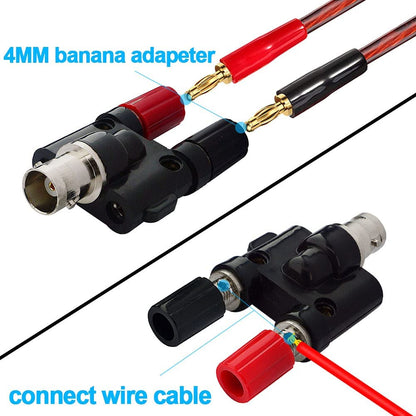 onelinkmore BNC Female to Dual Banana Female Socket Binding Post RF Coax Splitter Adapter Connector for HF Radio Antennas Pack of 2