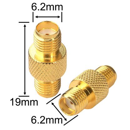 onelinkmore SMA Connector FPV Antennas Radio Adapter SMA Female to Female Barrel Adapter Antenna Jack Adapter SMA Coupler Adapter for Wireless LAN Devices Coaxial Cable Pack of 2