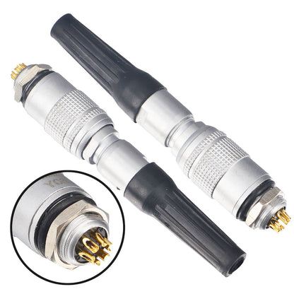 Aviation Connector 6P 2A YC8-6 Waterproof Wire Panel Power Chassis Metal Fittings Connector Aviation Black Pack of 2