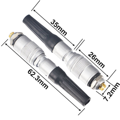 Aviation Connector 6P 2A YC8-6 Waterproof Wire Panel Power Chassis Metal Fittings Connector Aviation Black Pack of 2
