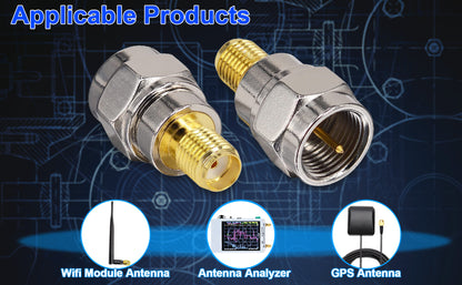 onelinkmore F Type Male to SMA Female Coax Connectors SMA Connector RF Antenna Adapter Test Aerial Converter for FM/AM/DAB Digital Radio Kenwood Pioneer Panasonic Pack of 2