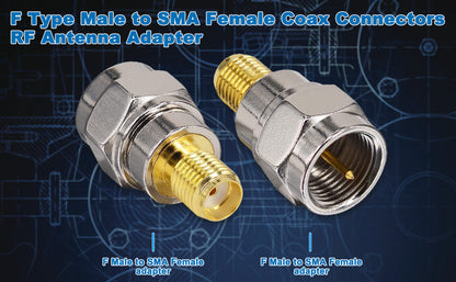 onelinkmore F Type Male to SMA Female Coax Connectors SMA Connector RF Antenna Adapter Test Aerial Converter for FM/AM/DAB Digital Radio Kenwood Pioneer Panasonic Pack of 2