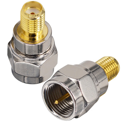 onelinkmore F Type Male to SMA Female Coax Connectors SMA Connector RF Antenna Adapter Test Aerial Converter for FM/AM/DAB Digital Radio Kenwood Pioneer Panasonic Pack of 2