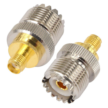 onelinkmore SMA Female to SO239 Adapter (PL-259 Female) Two Way Radio Coax Adapter UHF Kits Connector for Baofeng CB Radio Walkie Talkie SDR UV-5R Series Handheld Radio Base Station Antenna Pack of 2