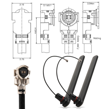 4G ITE Antenna 3dBi U.FL/MHF1 ESP32-S3 Bluetooth Antenna 698-2700MHz with 10cm Cable for Cellular Mini PCIe Card,Network Card,Routers,Notebook,PC Desktop,PS4 Build,loT Device,2 Pack