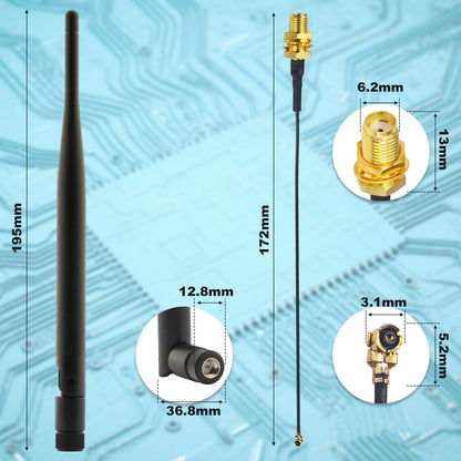 915MHz LoRa Antenna (2 Pack), Indoor 3dBi Gain Omni SMA Male Antenna,with U.FL MHF1 Extension Cable for Hel tec V 3 ESP 32, ESP32 LoRa V3 Development Board&915MHz LoRa Module