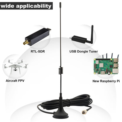 315MHz 3dBi SMA Male Magnetic Antenna with 3M/10FT RG174 Cable OmniDirectional Antenna for Garage Door Openers, CC1101, DoorKing, CCU3, IoT Device, Remote Control, GSM, ISM, Raspberry Pi, NFC
