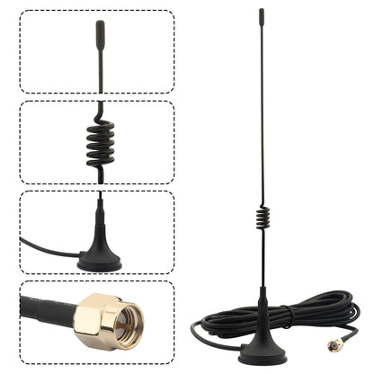 315MHz 3dBi SMA Male Magnetic Antenna with 3M/10FT RG174 Cable OmniDirectional Antenna for Garage Door Openers, CC1101, DoorKing, CCU3, IoT Device, Remote Control, GSM, ISM, Raspberry Pi, NFC