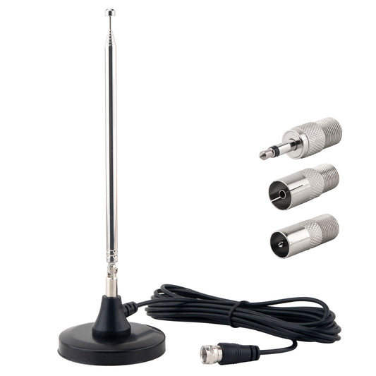 FM Antenna for Stereo Receiver Indoor, Telescopic FM Radio Antenna Heavy-Duty Magnetic Base with 10ft Cable for Window Placement, for Yamaha Pioneer Onkyo Marantz Home Theater Tuner