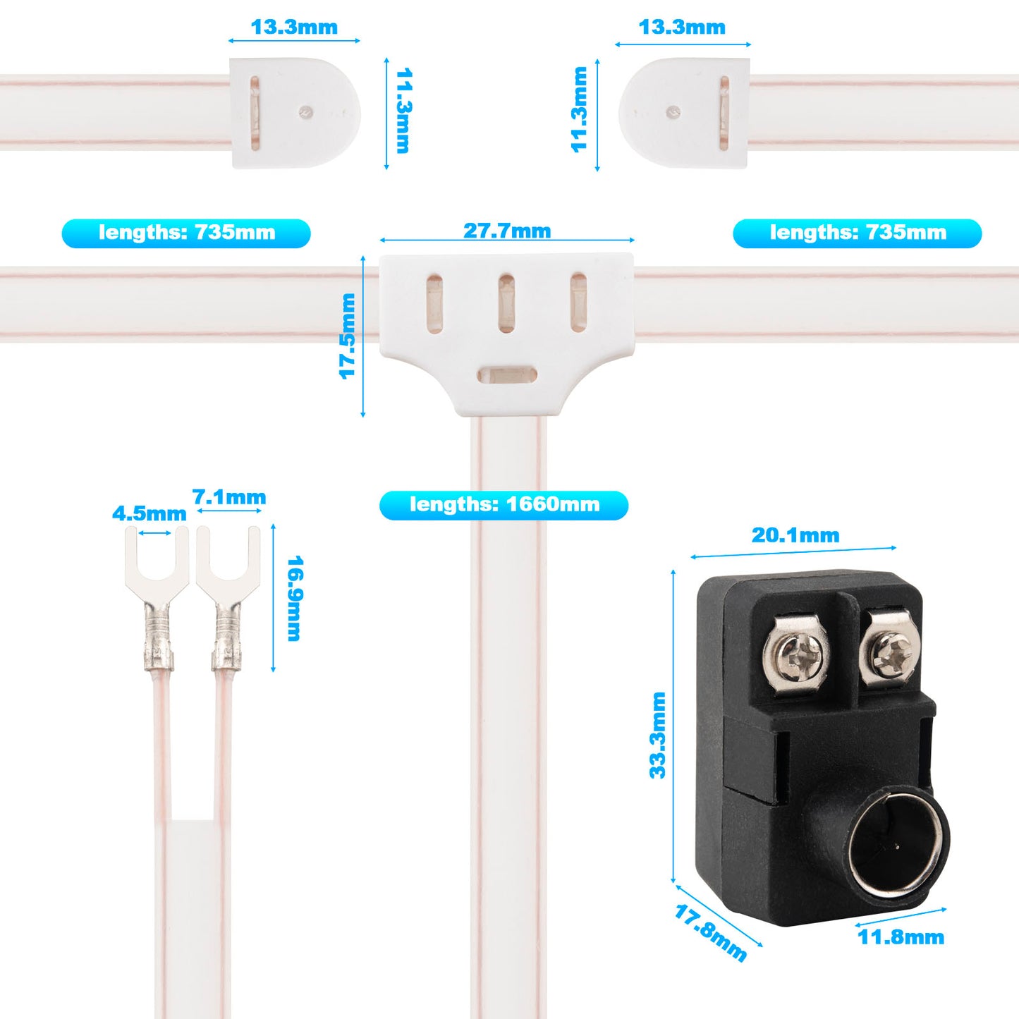 FM Dipole Antenna 300 Ohm T Shape FM Antenna + 300 Ohm to 75 Ohm Adapter Transformer (Push-On F Type Balun) Kit for Yamaha Sony Sharp JVC Denon Marantz Radio Stereo Tuner Receiver