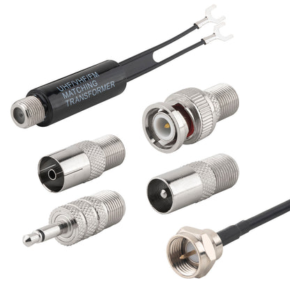 FM Antenna Magnetic Base FM Radio Antenna with PAL BNC 3.5mm and 75 to 300 Ohm Adapter Connector for Pioneer Onkyo Yamaha Marantz Indoor Digital HD Radio FM Radio