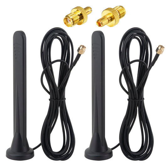 5G LTE Antenna 4G Signal Booster External Omnidirectional Network Antenna SMA TS9 Connector 15Dbi Magnetic Base Antenna with 3M Cable for 3G/4G/5G/GSM/GPRS Router IoT Gateway Smart Home 2Pcs