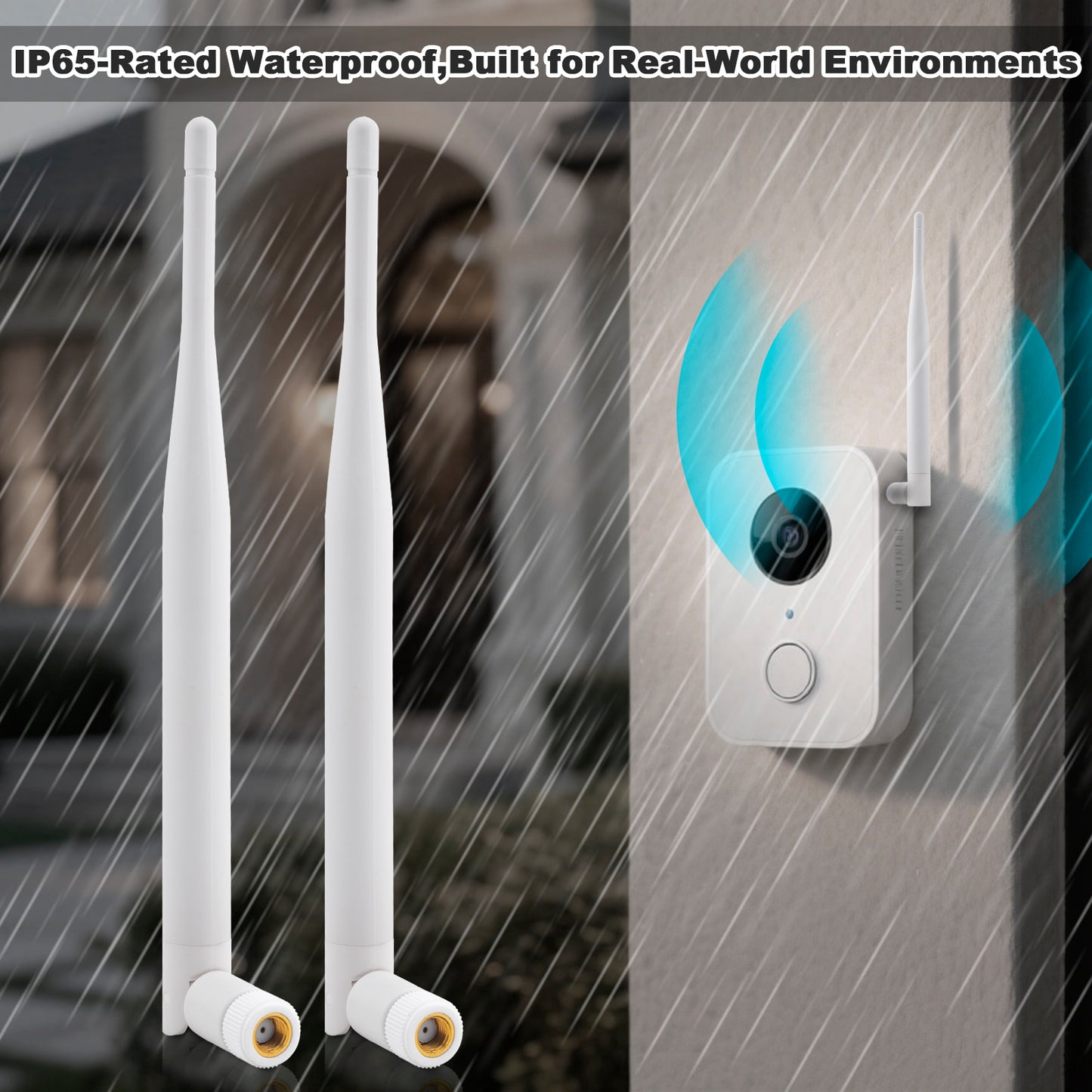 External Smart Bird Feeder Replacement Kit 4-Pack, 2 x 2.4Ghz WiFi Antenna RP-SMA Male 3dBi Foldable Antenna,2 x 6.7in MHF1 Cable to Increase WiFi Range, for NETVUE Birdfy Other Bird Feeder