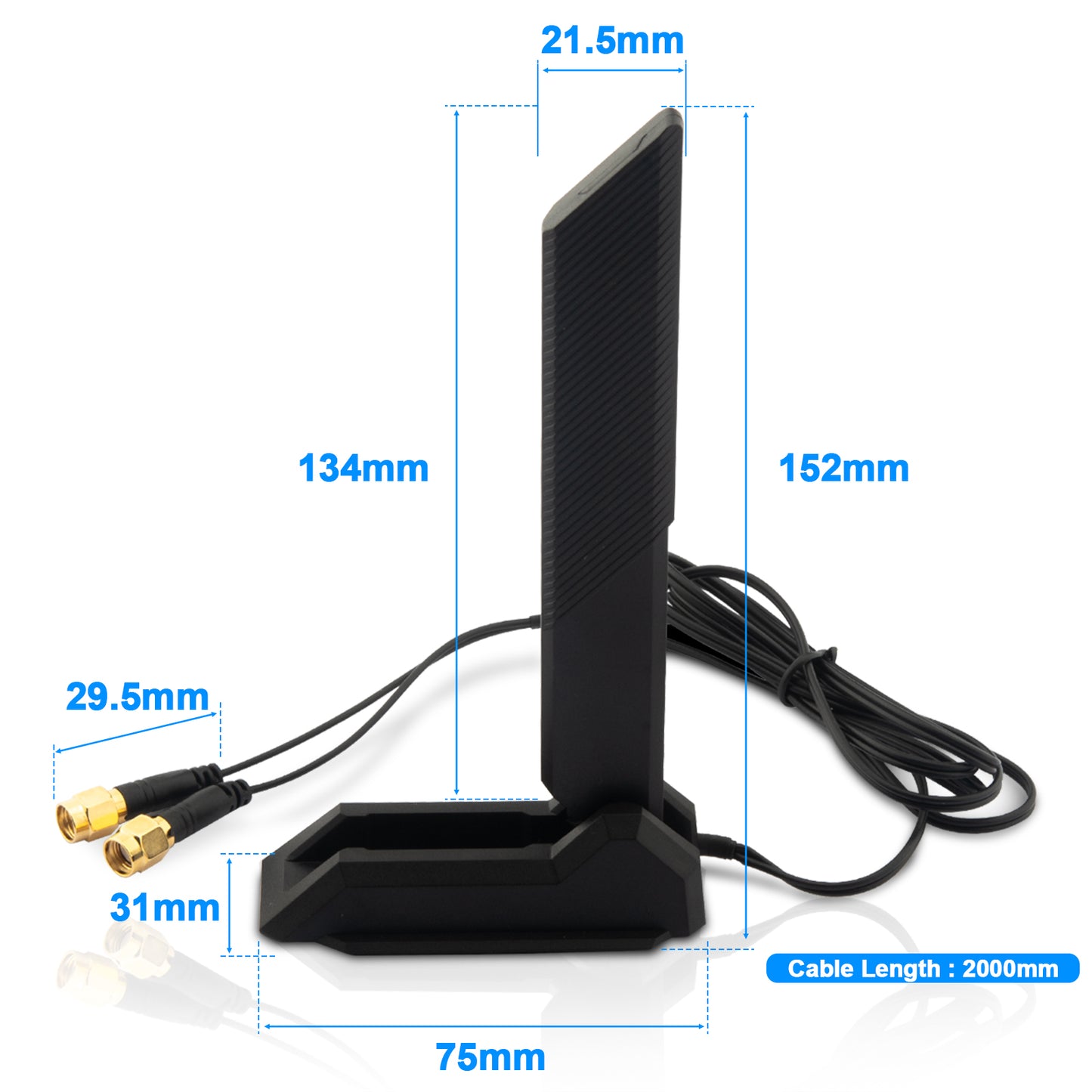 WiFi Antenna Replacement WiFi 6 6E Tri-Band 6GHz 5GHz 2.4GHz Magnetic Base External Replacement for PC Desktop Computer Asus Rog Strix Gigabyte Aorus Gaming WiFi Motherboard Card