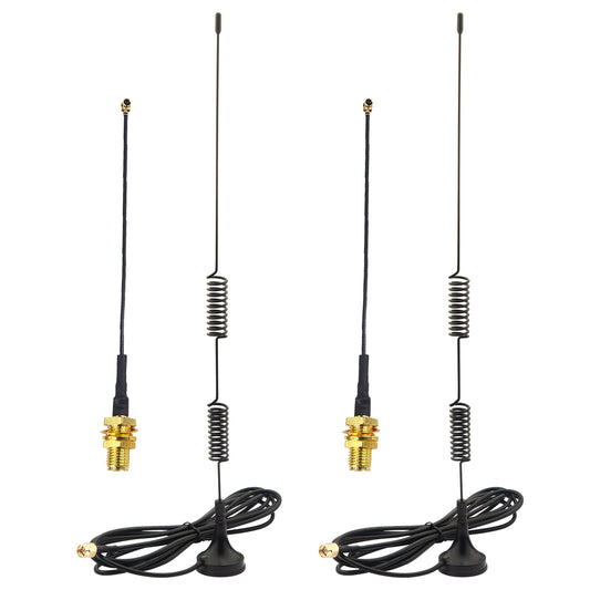 915MHz LoRa Antenna Kit for Meshtastic Home Nodes - 10dBi Magnetic Base Signal Booster with 4" U.FL/MHF1 to SMA Female Extension Cables for Heltec V3, ESP32, T-Beam & RAK Wireless Pack of 2