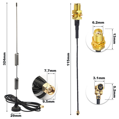915MHz LoRa Antenna Kit for Meshtastic Home Nodes - 10dBi Magnetic Base Signal Booster with 4" U.FL/MHF1 to SMA Female Extension Cables for Heltec V3, ESP32, T-Beam & RAK Wireless Pack of 2