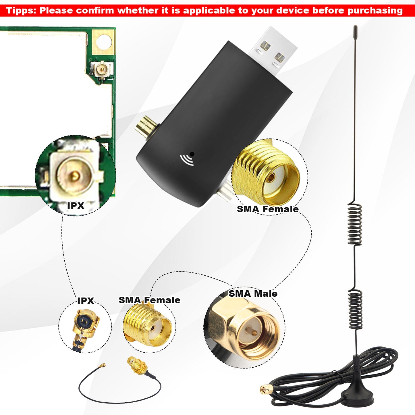 915MHz LoRa Antenna Kit for Meshtastic Home Nodes - 10dBi Magnetic Base Signal Booster with 4" U.FL/MHF1 to SMA Female Extension Cables for Heltec V3, ESP32, T-Beam & RAK Wireless Pack of 2