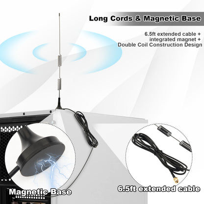 915MHz LoRa Antenna Kit for Meshtastic Home Nodes - 10dBi Magnetic Base Signal Booster with 4" U.FL/MHF1 to SMA Female Extension Cables for Heltec V3, ESP32, T-Beam & RAK Wireless Pack of 2