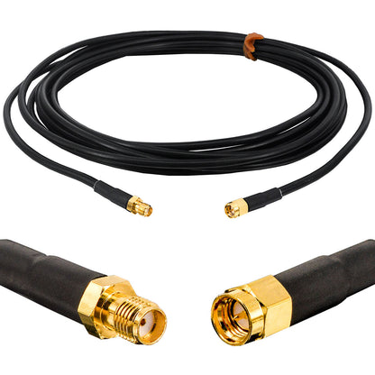 LMR200 Equivalent SMA Coaxial Cable SMA Male to Female Low Loss Coax Cable for 5G/6G LTE, WiFi 6E, GPS, Ham Radio, ADS-B, RF Antenna - Better Than RG58, 50 Ohm High Flexibility