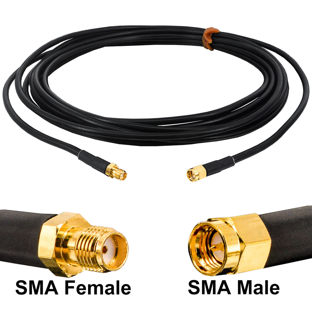 LMR200 Equivalent SMA Coaxial Cable SMA Male to Female Low Loss Coax Cable for 5G/6G LTE, WiFi 6E, GPS, Ham Radio, ADS-B, RF Antenna - Better Than RG58, 50 Ohm High Flexibility