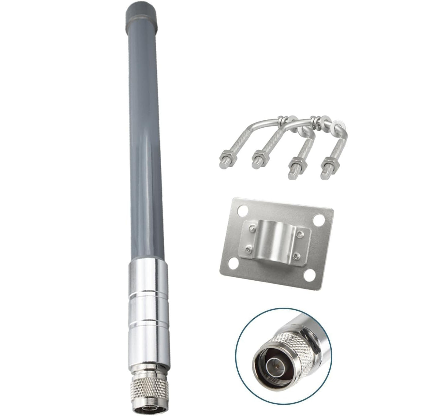 915MHz 3dBi Indoor Omni-Directional LoRa Antenna 11.8in N Male Fiberglass Antenna for Home Helium Miners, Indoor IoT